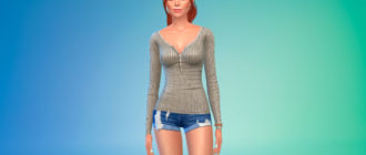 Рубчатый топ для Симс 4 – фото 1