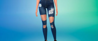 Рваные джинсы для девушек для Симс 4 – фото 1