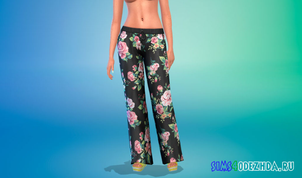 Широкие штаны с принтом для Симс 4 – фото 3