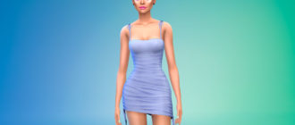 Симпатичное мини-платье со сборками для Симс 4 – фото 1