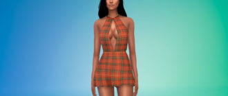 Симпатичное платье с глубоким вырезом для Симс 4 – фото 1