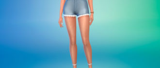 Симпатичные шорты с завышенной талией для Симс 4 – фото 1