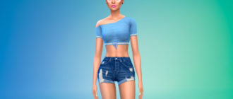 Симпатичный укороченный топ для Симс 4 – фото 1