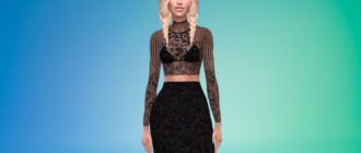 Современное кружевное платье для Симс 4 – фото 1