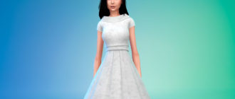 Свадебное платье в ретро стиле для Симс 4 – фото 1