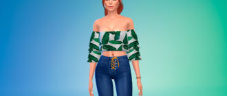 Топ без бретелей для Симс 4 – фото 1