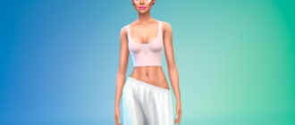 Топ на пуговицах для Симс 4 – фото 1