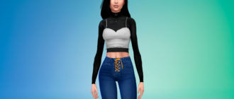 Топ поверх свитера для Симс 4 – фото 1