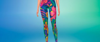 Тропические леггинсы для Симс 4 – фото 1