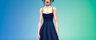 Украшенное кружевом платье для Симс 4 – фото 1