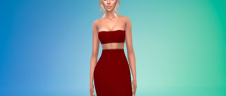 Вечернее платье из двух частей для Симс 4 – фото 1