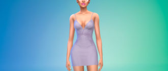 Завязанное узлом мини-платье для Симс 4 – фото 1