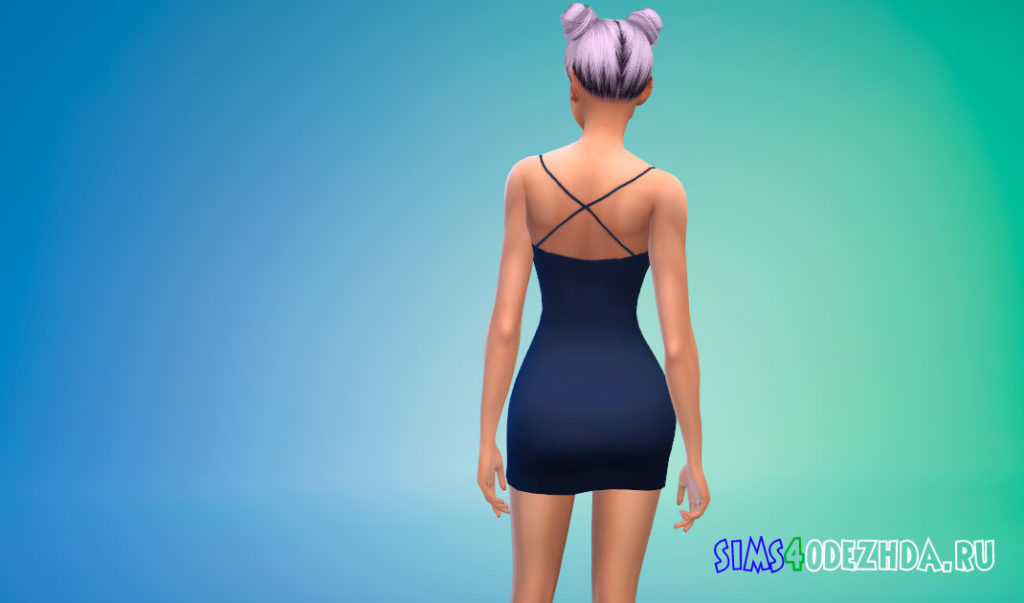 Завязанное узлом мини-платье для Симс 4 – фото 3