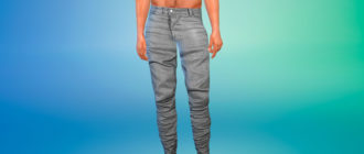 Асимметричные мужские штаны для Симс 4 – фото 1