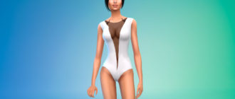 Боди с прозрачным вырезом для Симс 4 – фото 1