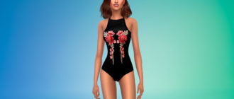 Боди с вышивкой для Симс 4 – фото 1