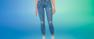 Джинсы HM Skinny Ripped Fit для Симс 4 – фото 1