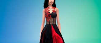 Элегантное платье в готическом стиле для Симс 4 – фото 1