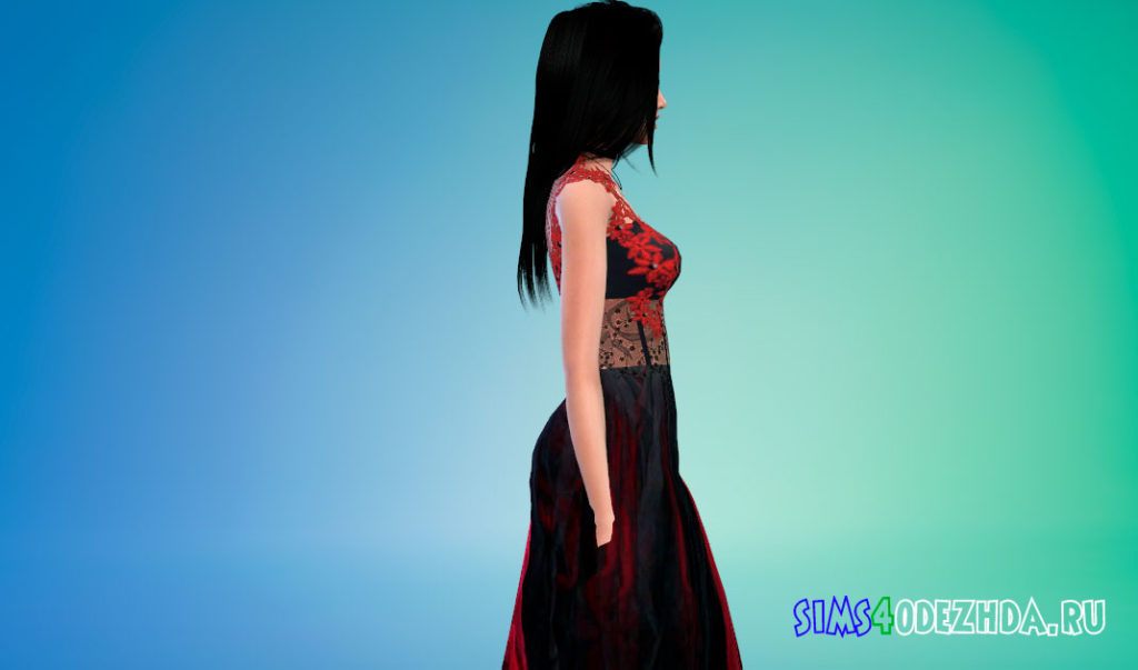 Элегантное платье в готическом стиле для Симс 4 – фото 2