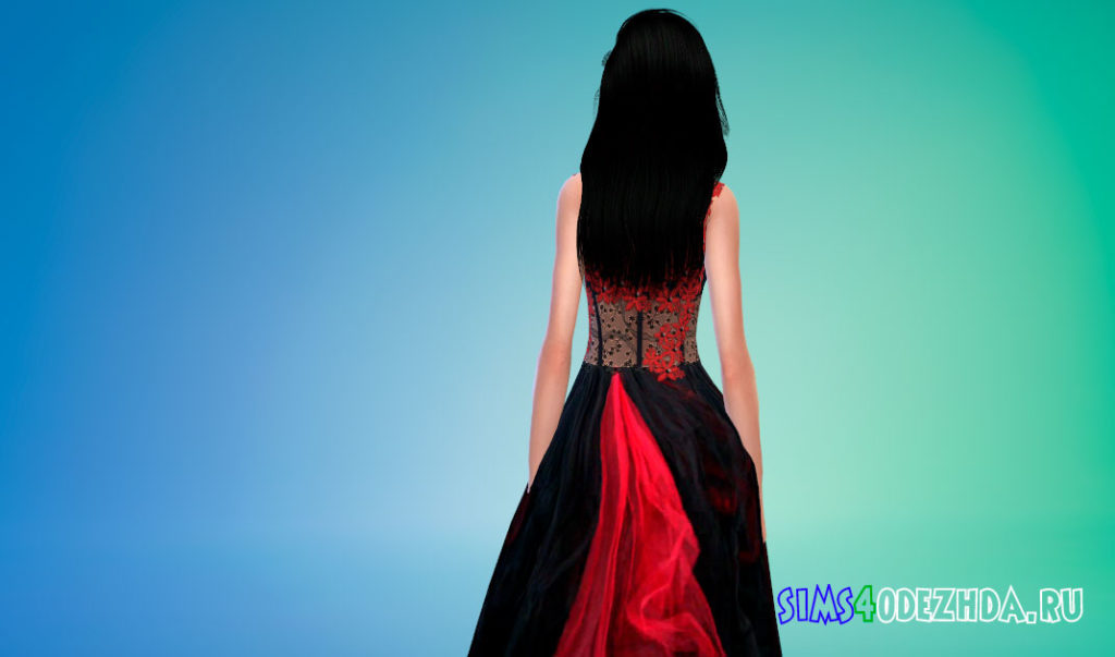 Элегантное платье в готическом стиле для Симс 4 – фото 3