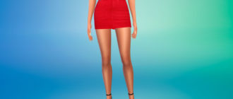 Короткая джинсовая юбка для Симс 4 – фото 1