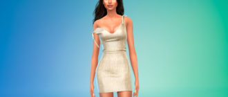 Короткое платье со складками для Симс 4 – фото 1