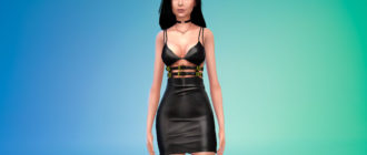 Кожаное мини-платье для Симс 4 – фото 1