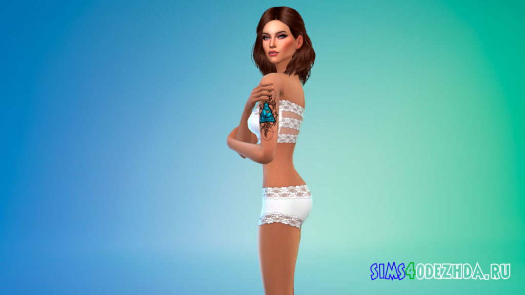 Красочное тату на плече для Симс 4 – фото 3