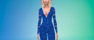 Кружевной комбинезон для Симс 4 – фото 1