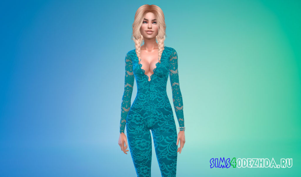 Кружевной комбинезон для Симс 4 – фото 2