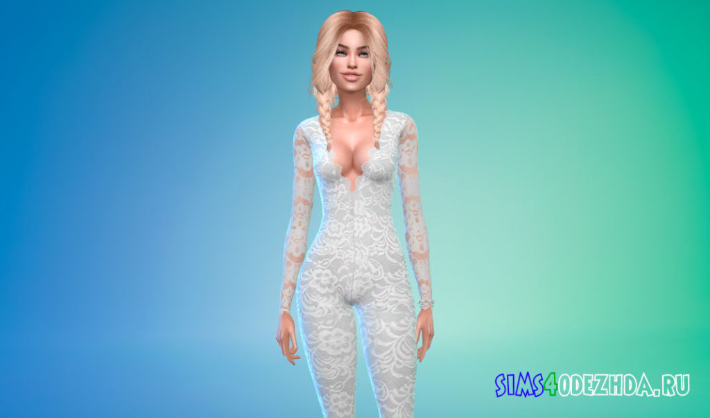 Кружевной комбинезон для Симс 4 – фото 3