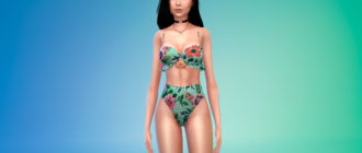 Купальник с высокими трусами для Симс 4 – фото 1