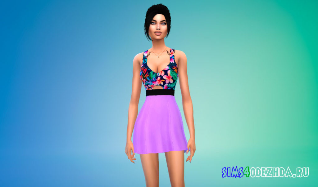 Милое яркое платье для Симс 4 – фото 2