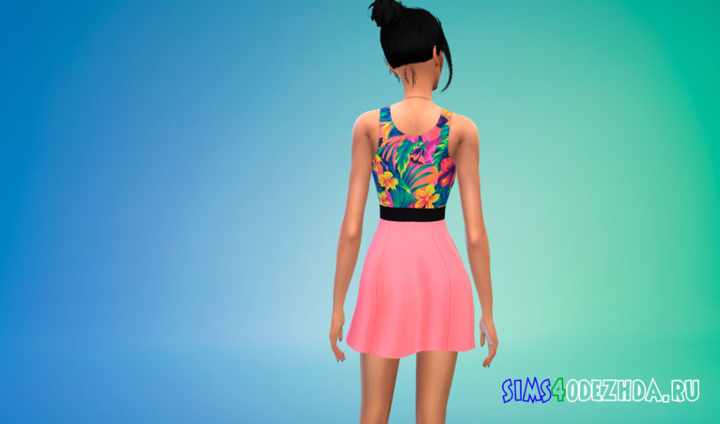 Милое яркое платье для Симс 4 – фото 3