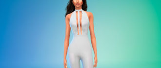 Модный комбинезон с вырезом для Симс 4 – фото 1