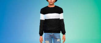 Мужской свитер в полосу для Симс 4 – фото 1