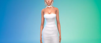 Платье-чокер для Симс 4 – фото 1