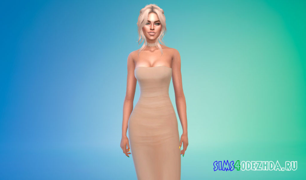 Платье-чокер для Симс 4 – фото 2