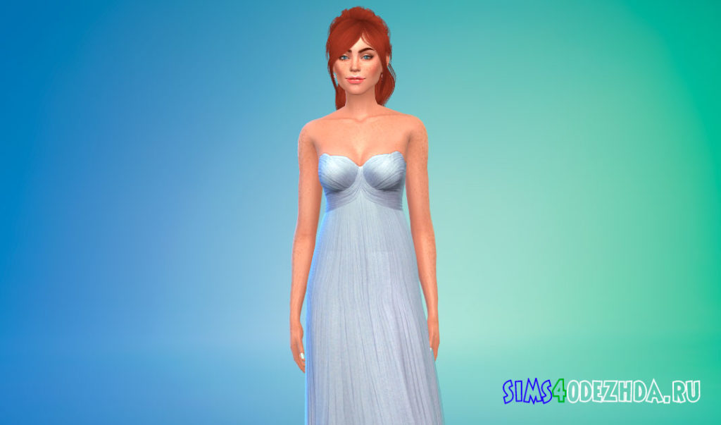 Платье из шелкового тюля для Симс 4 – фото 2