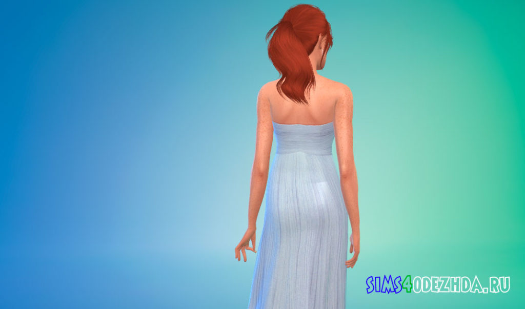 Платье из шелкового тюля для Симс 4 – фото 3