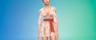 Платье с бантом для Симс 4 – фото 1