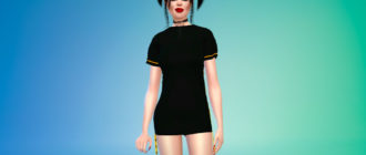 Платье с лентой сбоку для Симс 4 – фото 1