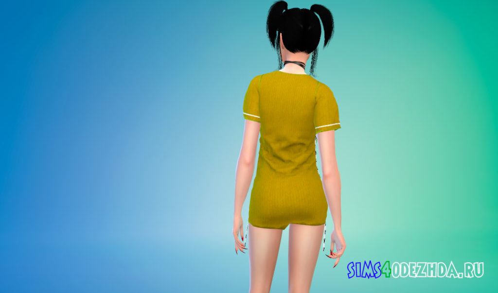 Платье с лентой сбоку для Симс 4 – фото 3