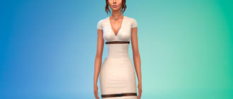 Платье с прозрачной серединой для Симс 4 – фото 1