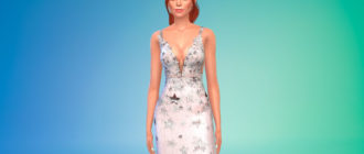 Платье со звездами для Симс 4 – фото 1