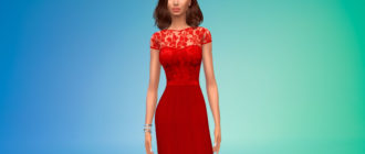 Прекрасное платье с кружевным прозрачным верхом для Симс 4 – фото 1