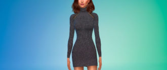 Шерстяное платье-свитер для Симс 4 – фото 1