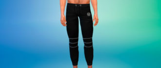 Стильные спортивные штаны для мужчин для Симс 4 – фото 1