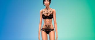 Татуировка на груди для женщин для Симс 4 – фото 1