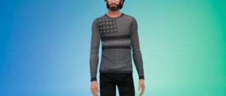 Темный мужской свитшот для Симс 4 – фото 1